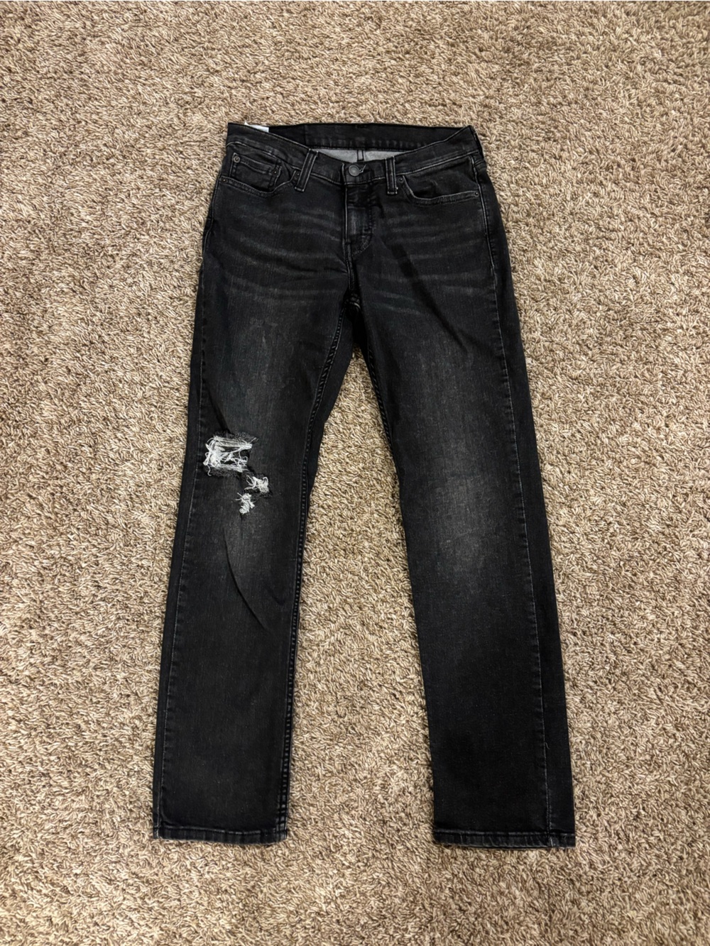 Levi's Black Skinny Jeans with Knee Distress